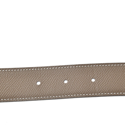 Hermes Epsom 32mm H Hippique Belt 85 Etoupe White 6 of 7