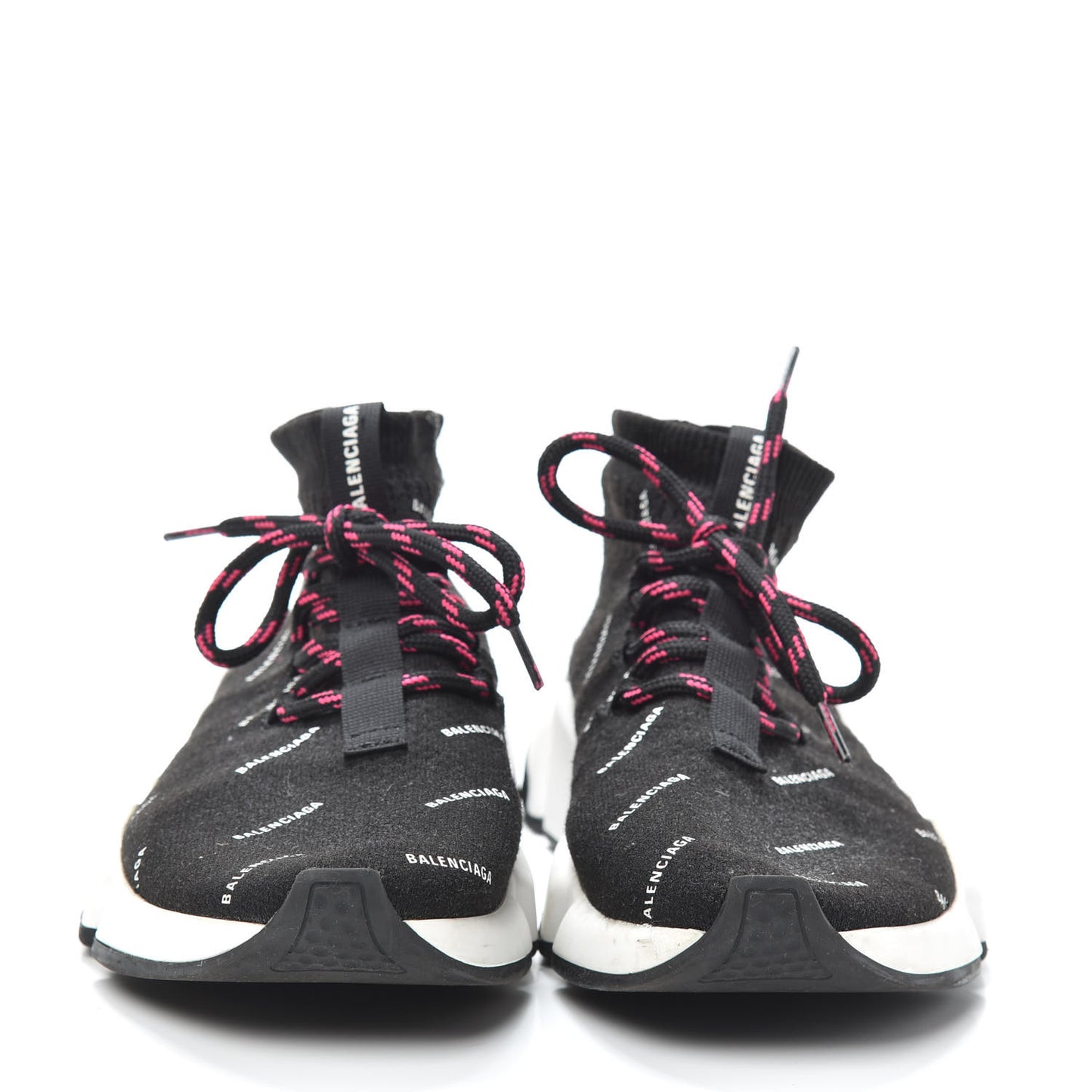 Neoprene Knit Allover Logo Womens Speed Lace Up Sneakers 37 Black