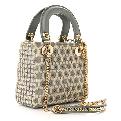 Christian Dior Suede Beaded Ribbon Mini Lady Dior Grey 3 of 10