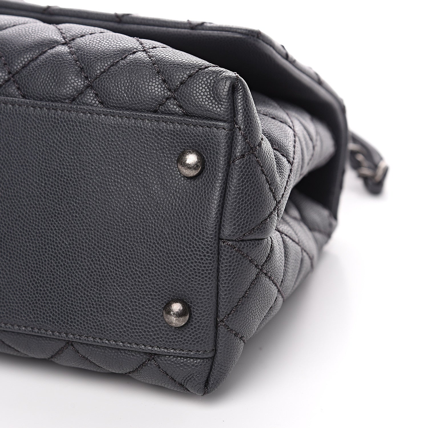 Chanel Caviar Quilted Small Coco Handle Flap Gray 10 of 11