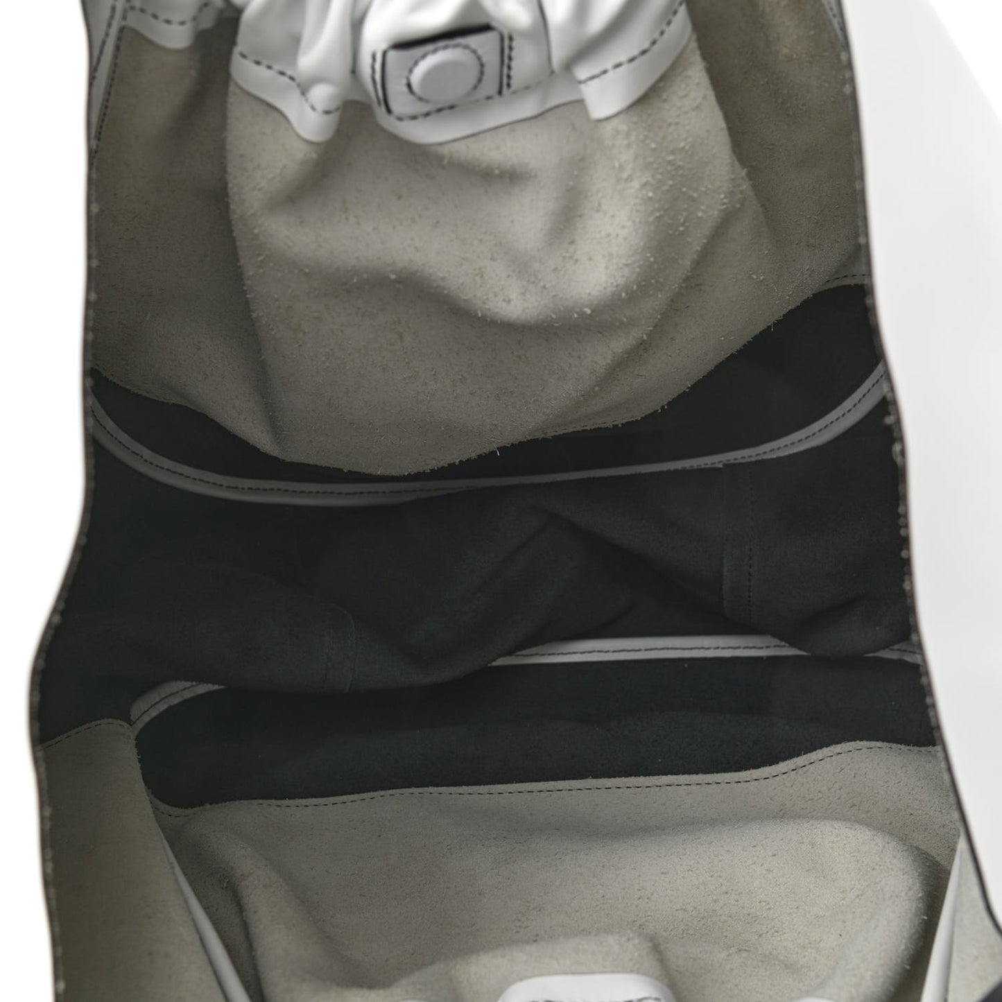 Calfskin Two Tone Ruched Tote White Black