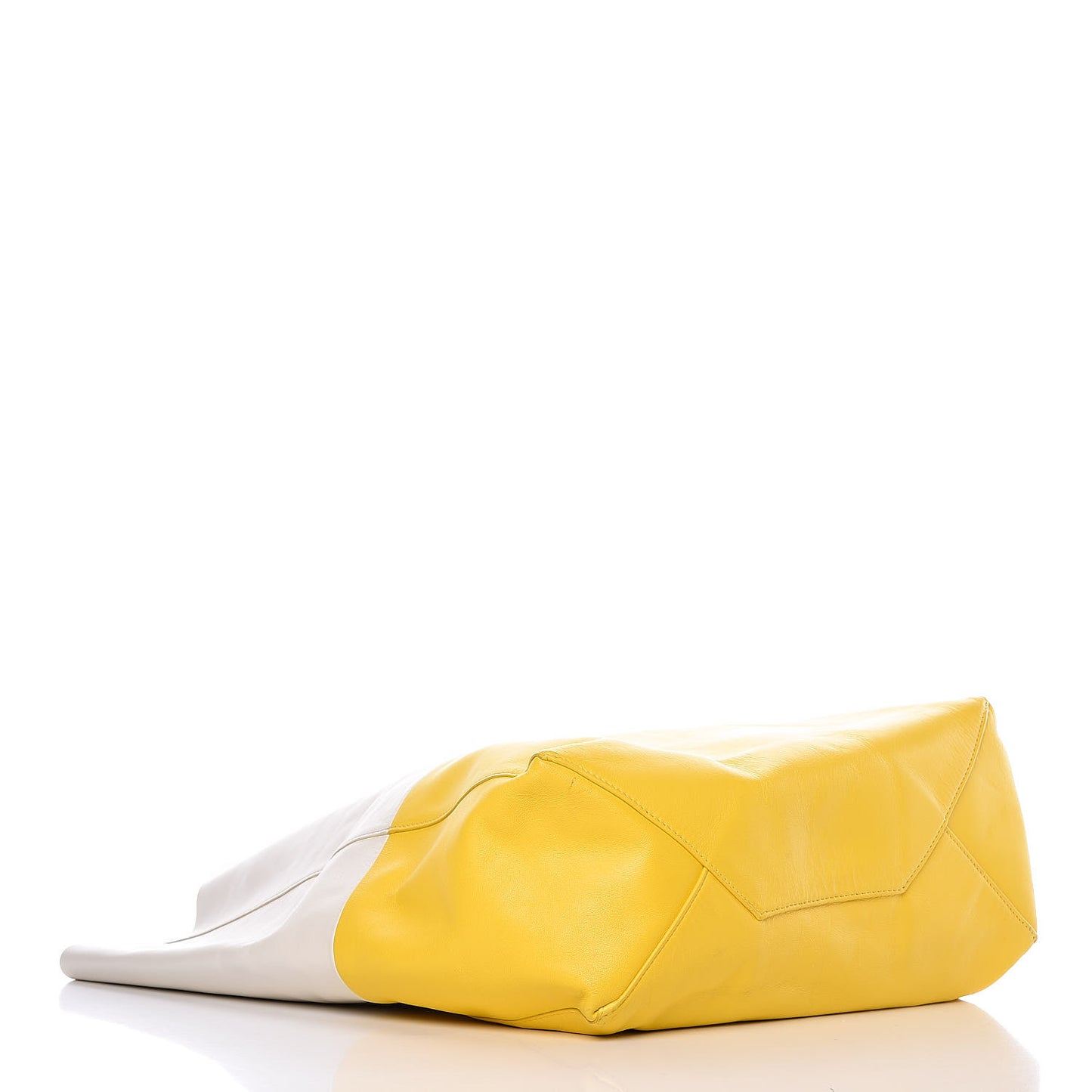 Lambskin Vertical Bi-Cabas White Sun Yellow