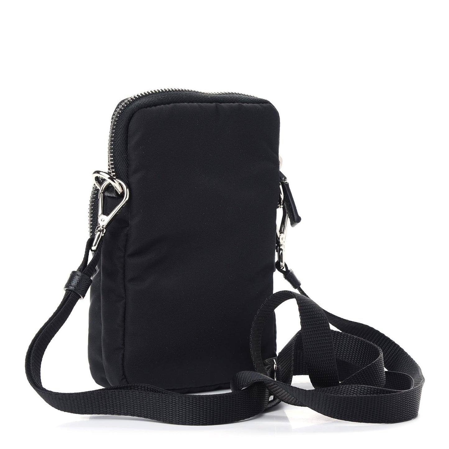 Tessuto Nylon Saffiano Crossbody Pouch Black