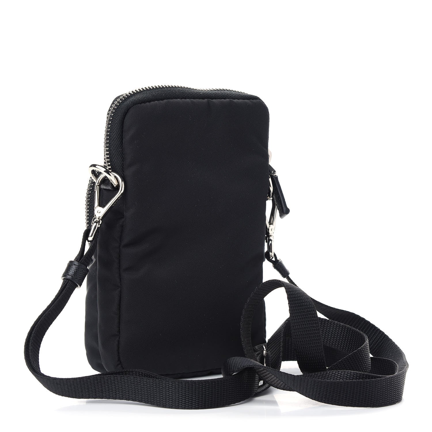 Prada Tessuto Nylon Saffiano Crossbody Pouch Black 2 of 8