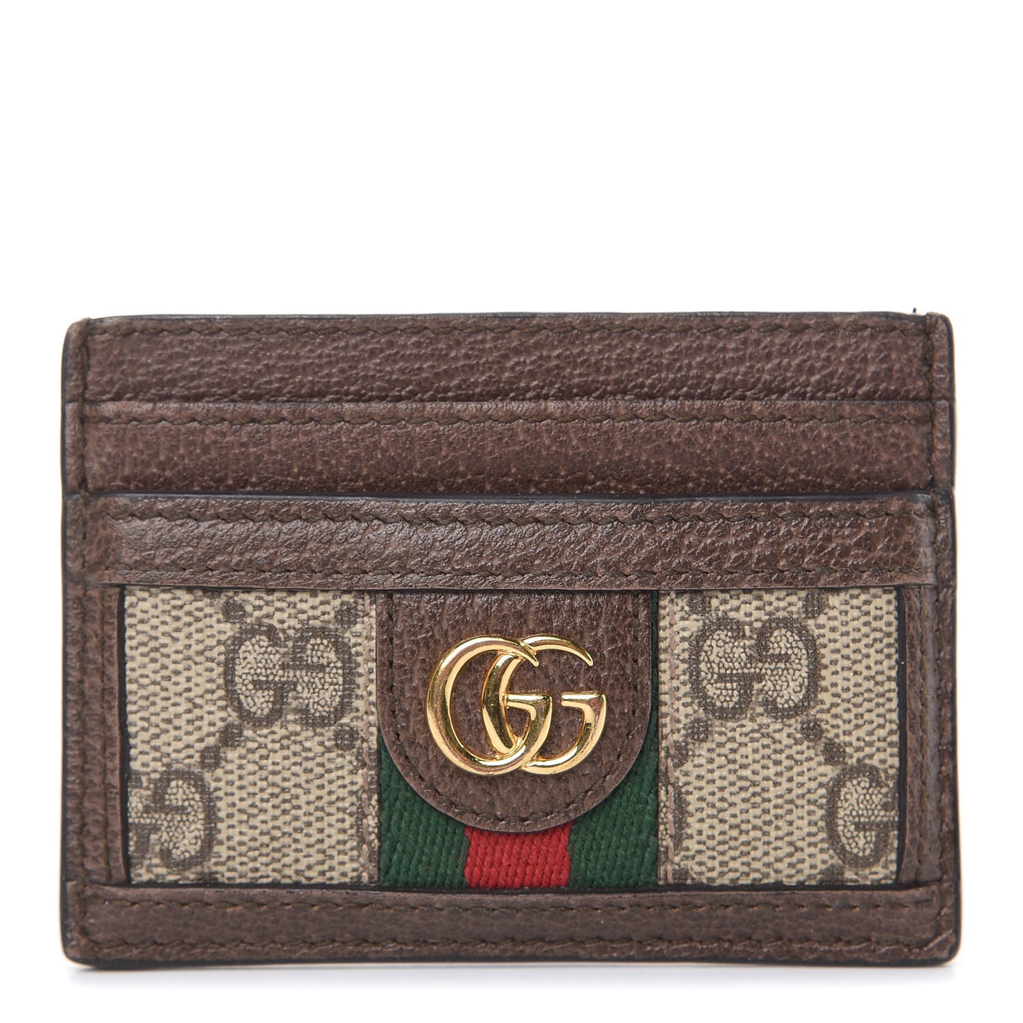 GG Supreme Monogram Ophidia Card Holder Brown
