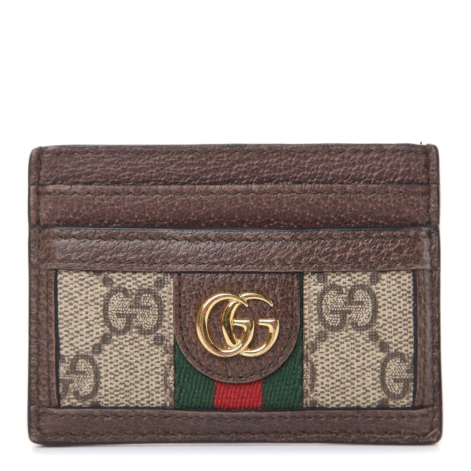 Gucci GG Supreme Monogram Ophidia Card Holder Brown 1 of 8