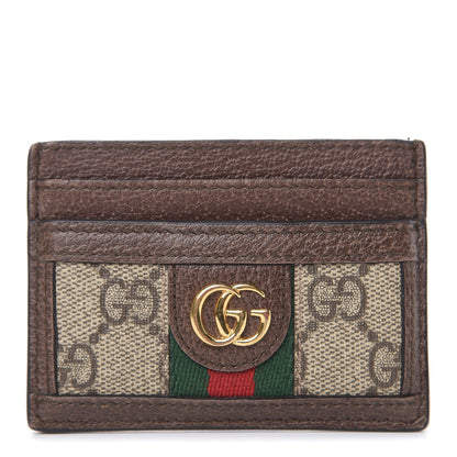 Gucci GG Supreme Monogram Ophidia Card Holder Brown 1 of 8