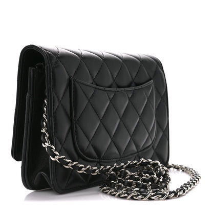 Chanel Lambskin Quilted Wallet On Chain WOC Black 3 of 13
