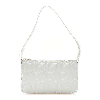 Christian Louboutin Calfskin Embossed Loubila Shoulder Bag White 1 of 8