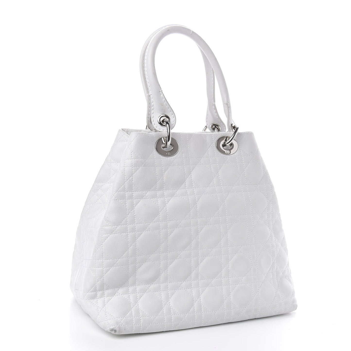 Lambskin Cannage Medium Soft Lady Dior White