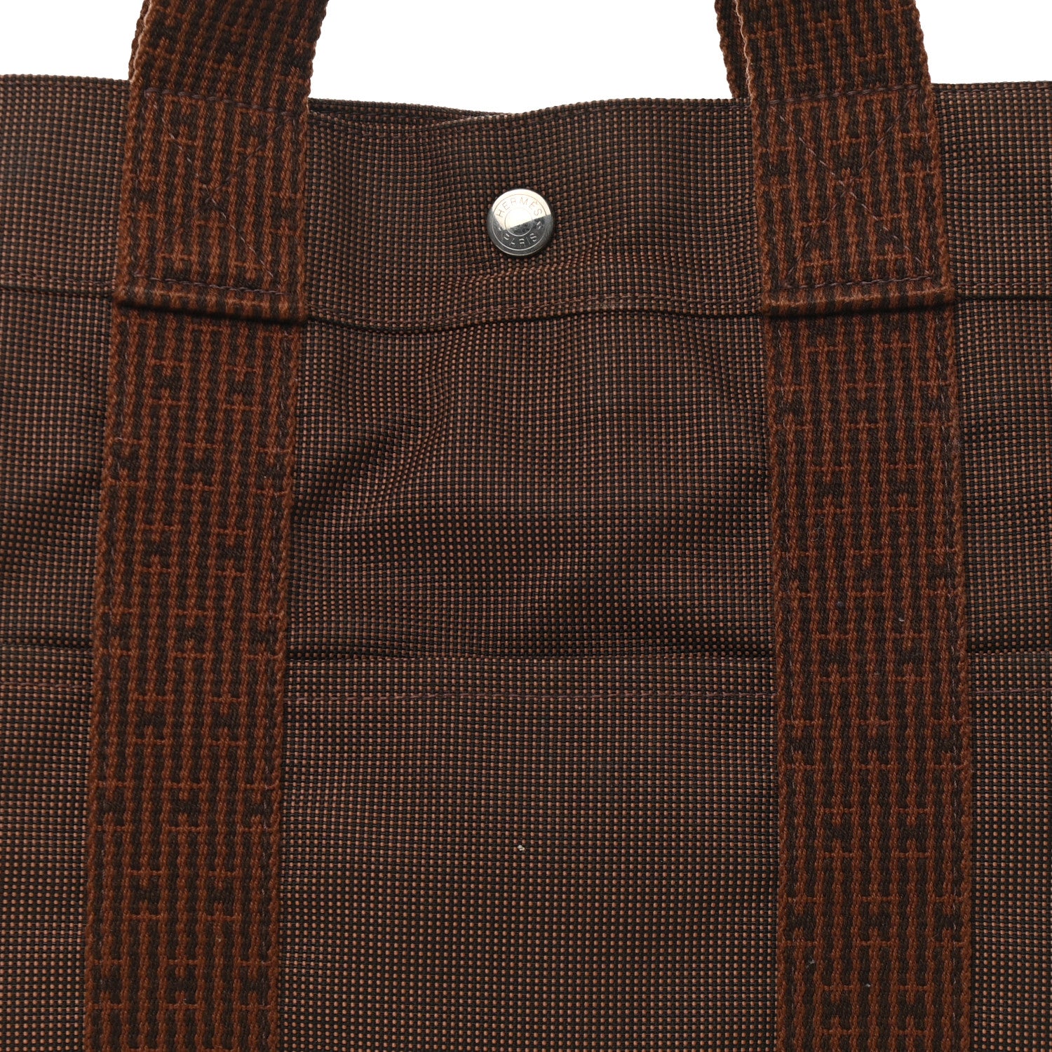 Hermes Canvas Herline GM Tote Brown 7 of 9