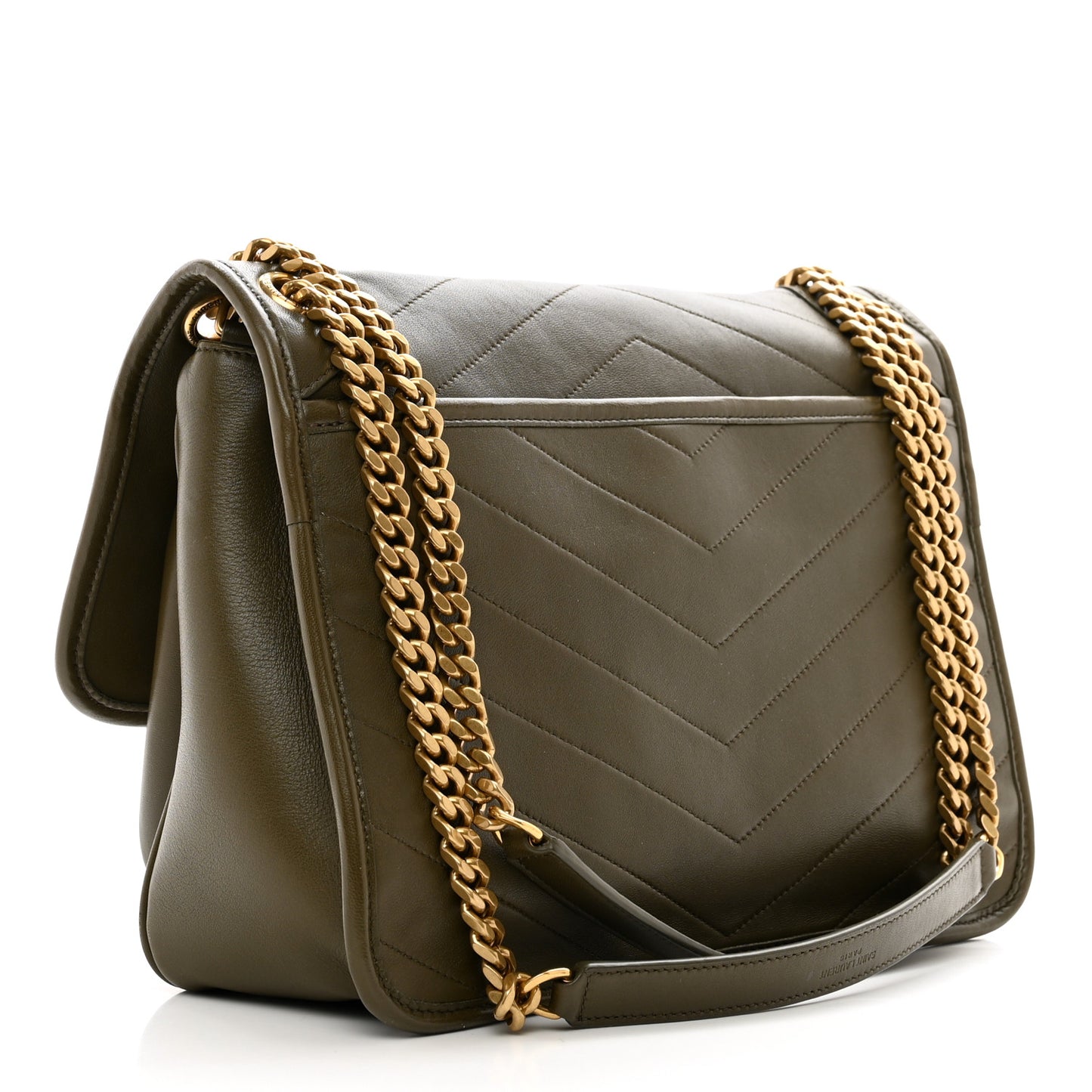 Lambskin Matelasse Monogram Medium Niki Chain Satchel Seaweed