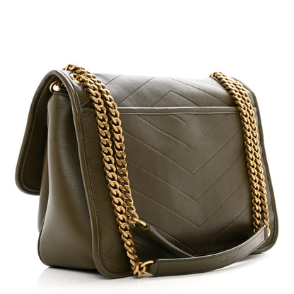Saint Laurent Lambskin Matelasse Monogram Medium Niki Chain Satchel Seaweed 3 of 10