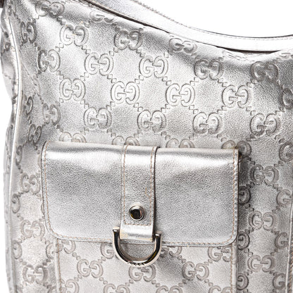 Gucci Metallic Guccissima Pocket Hobo Silver 10 of 14