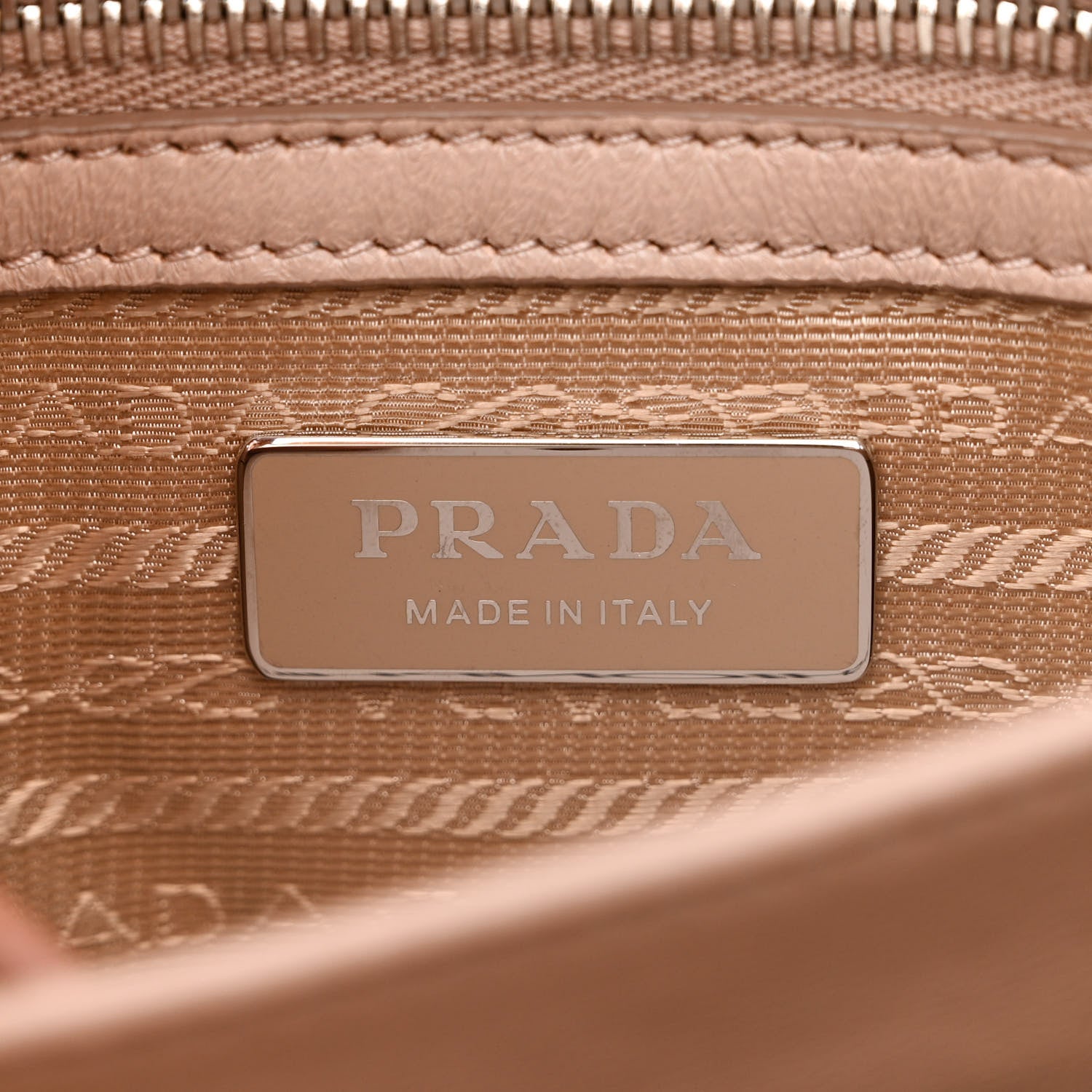Prada Nappa Triangle Stitched Large Spectrum Bag Cipria 6 of 13