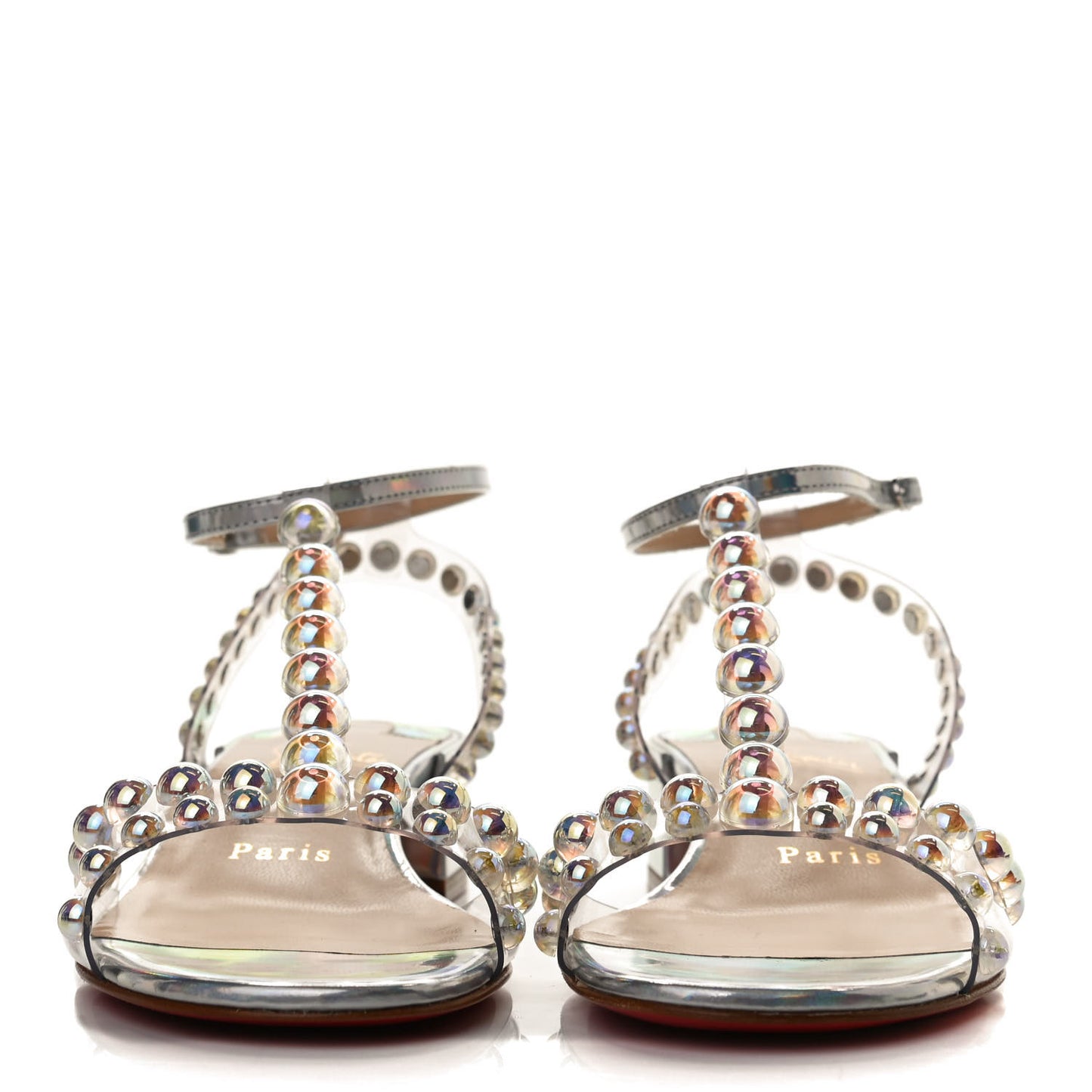 Iridescent Patent PVC Faridaravie 25 Sandals 35 Silver