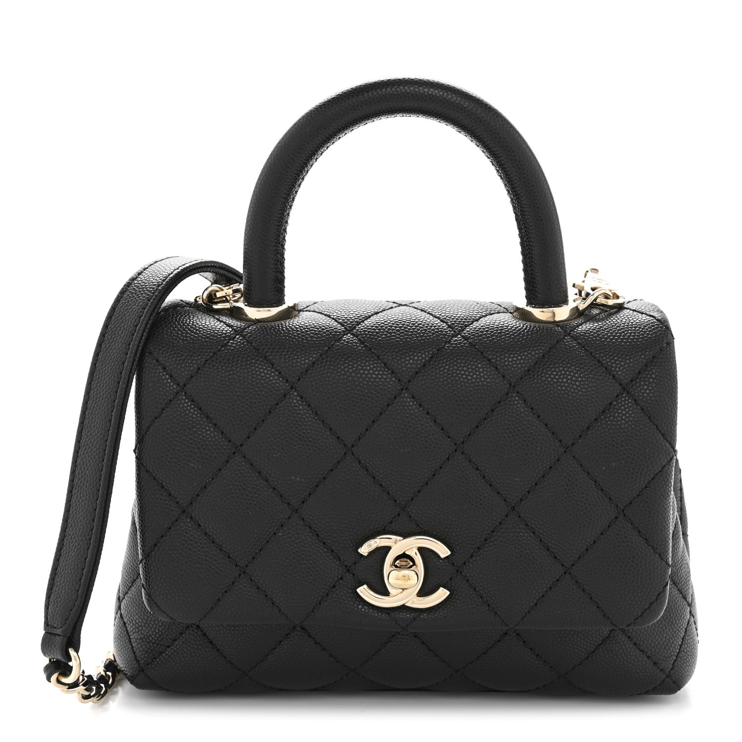 Chanel Caviar Quilted Extra Mini Coco Handle Flap Black 1 of 11