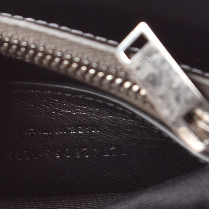 Saint Laurent Metallic Grain De Poudre Matelasse Chevron Monogram Medium College Bag Gunmetal 8 of 8