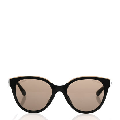 Chanel Acetate CC Butterfly Sunglasses 5414-A Black Beige 2 of 8