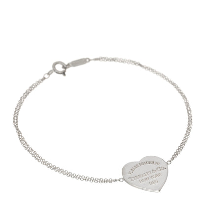 Tiffany Sterling Silver Return To Tiffany Heart Tag Chain Bracelet 1 of 3