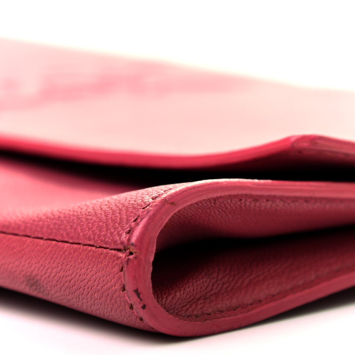 Saint Laurent Goatskin Monogram Large Belle De Jour Clutch Lipstick Fuchsia 8 of 11