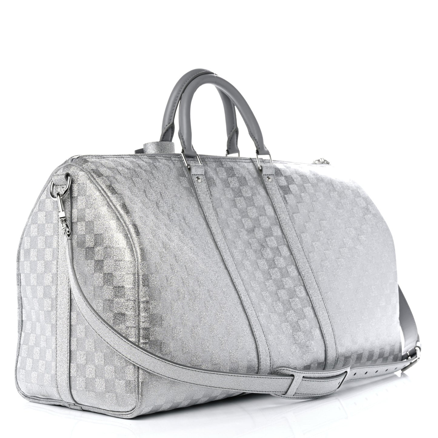 Damier Glitter Keepall Bandouliere 50 Silver