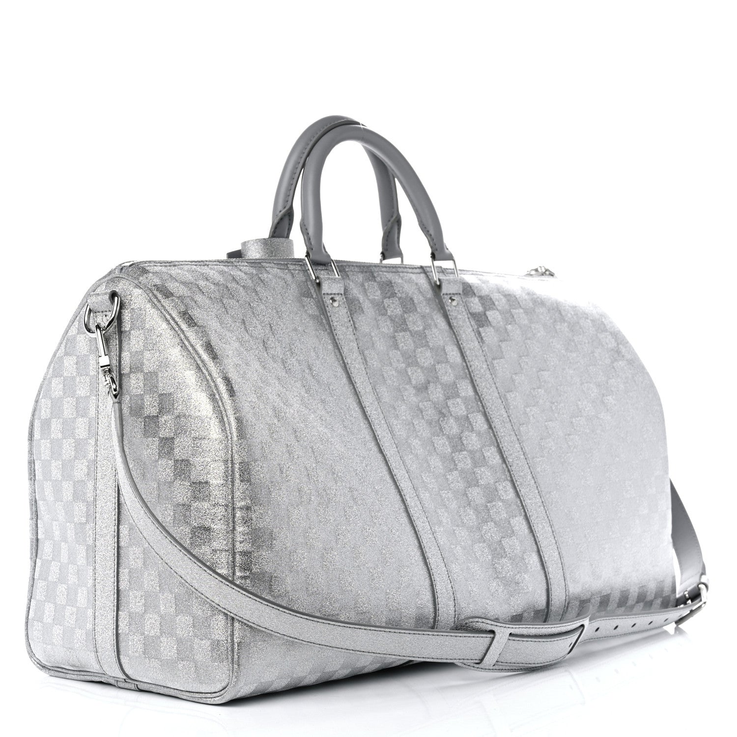 Louis Vuitton Damier Glitter Keepall Bandouliere 50 Silver 2 of 8