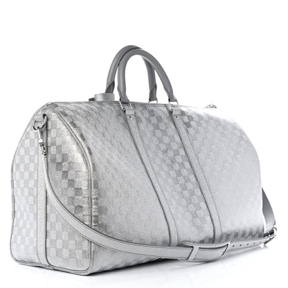 Louis Vuitton Damier Glitter Keepall Bandouliere 50 Silver 2 of 8