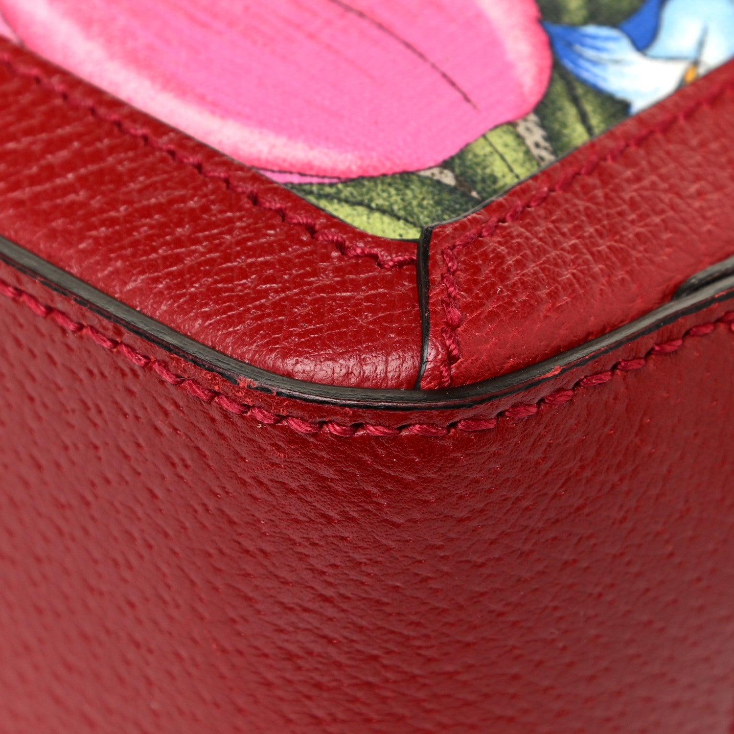 Gucci GG Supreme Monogram Flora Web Small Ophidia Top Handle Shoulder Bag Hibiscus Red 11 of 14