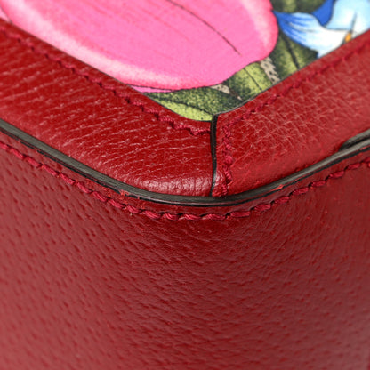 Gucci GG Supreme Monogram Flora Web Small Ophidia Top Handle Shoulder Bag Hibiscus Red 11 of 14