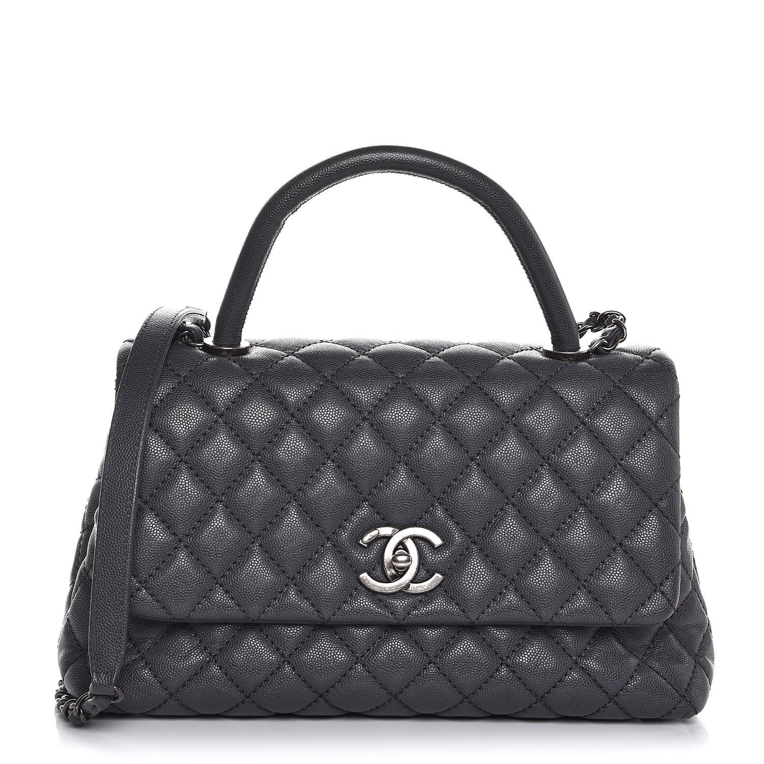 Chanel Caviar Quilted Small Coco Handle Flap Gray 1 of 6