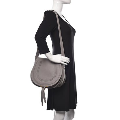 Chloe Calfskin Medium Marcie Round Crossbody Bag Cashmere Grey 2 of 15