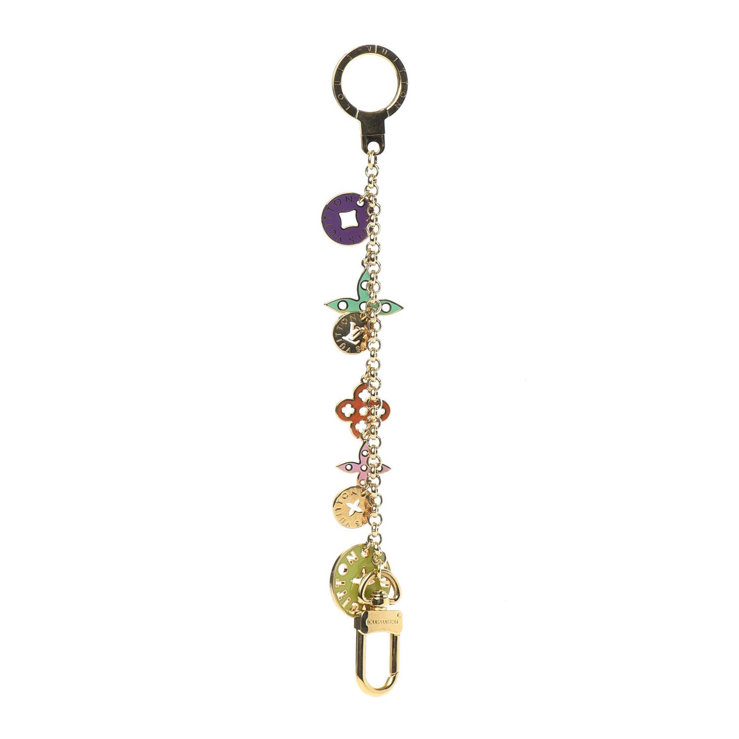 Enamel Looping Key Chain Bag Charm Multicolor