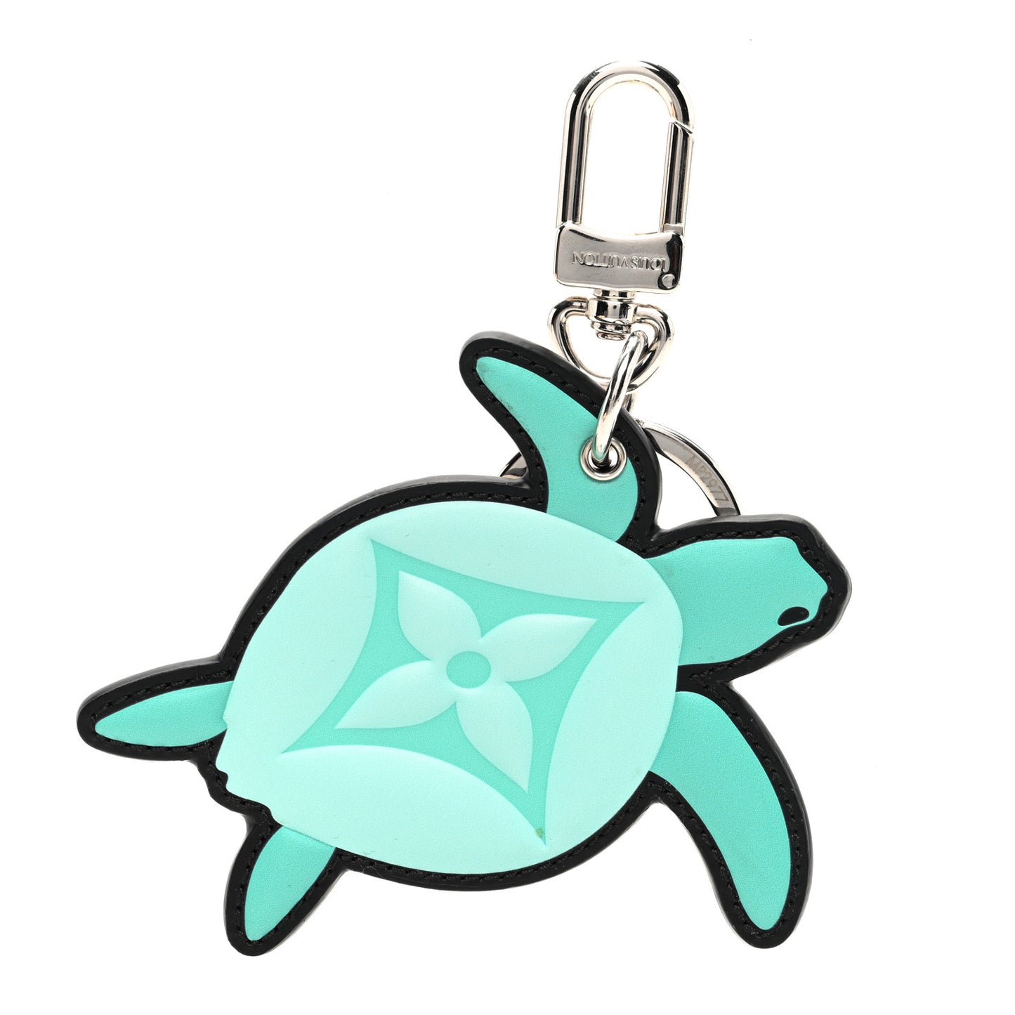Monogram Turtle Bag Charm Key Holder Green