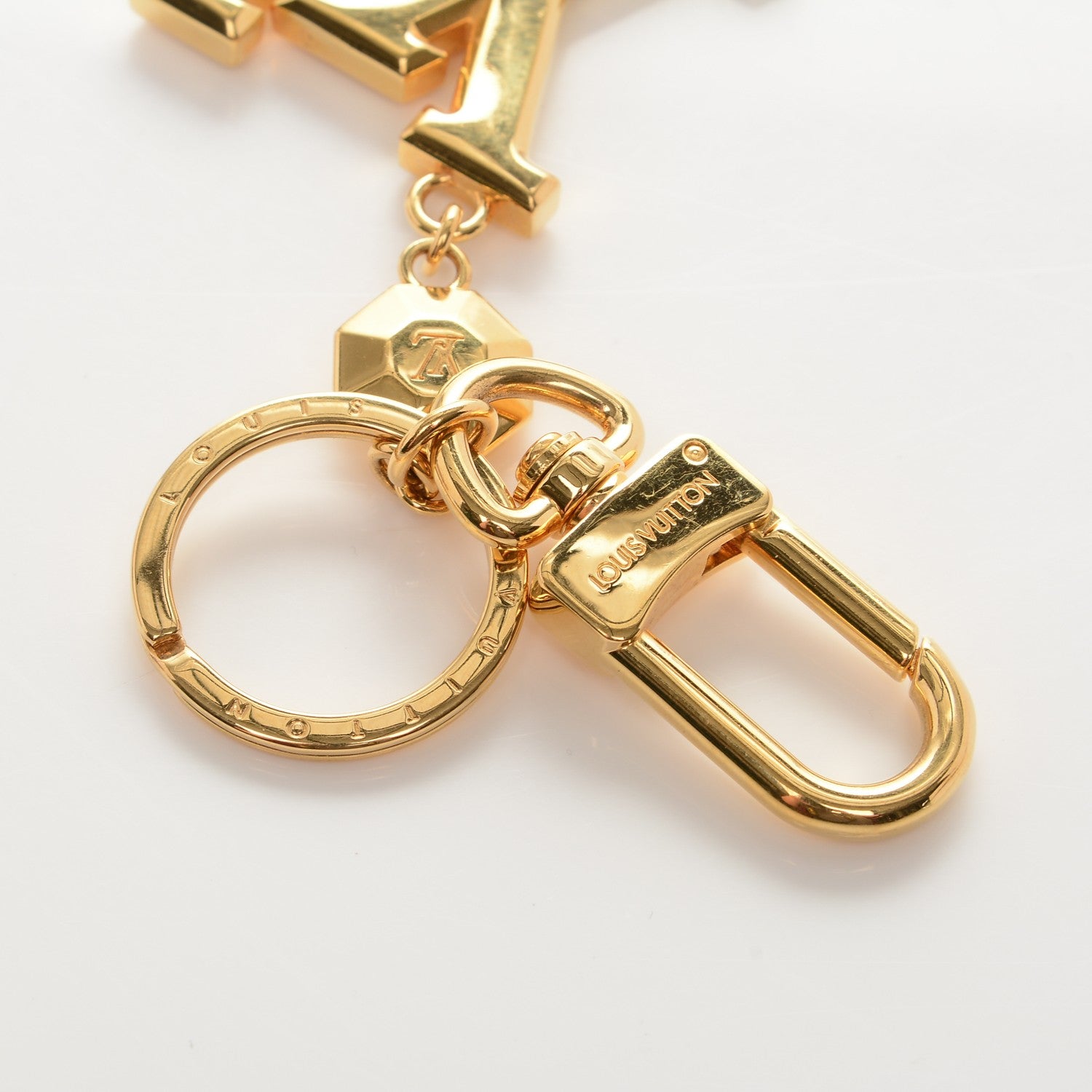 Louis Vuitton LV Facettes Bag Charm Key Holder Gold 3 of 4