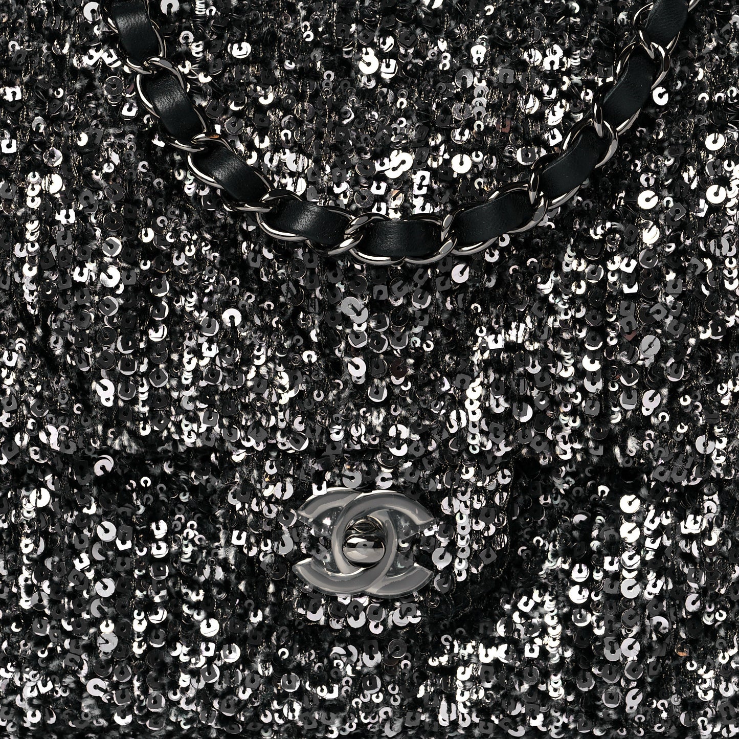Sequin Small Single Flap Silver