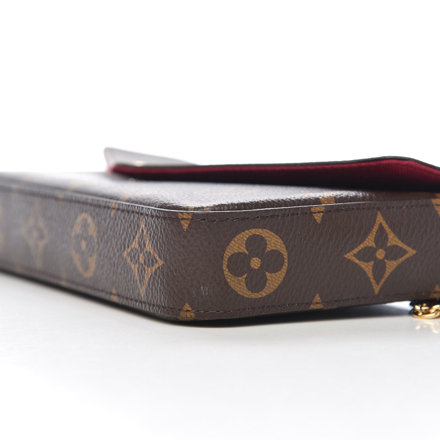 Monogram Pochette Felicie Chain Wallet Fuchsia