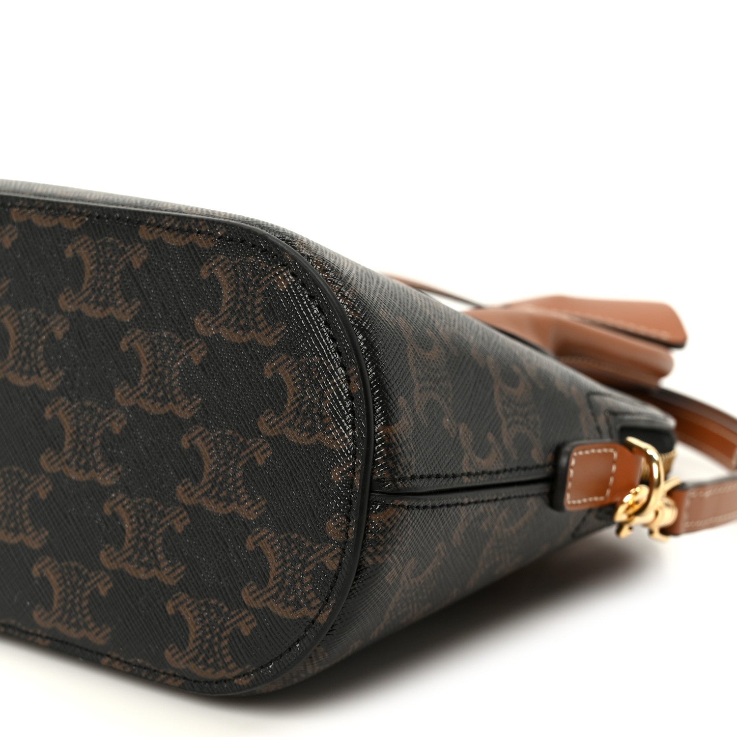 Celine Canvas Calfskin Triomphe Teen Honorine Bag Tan 10 of 10