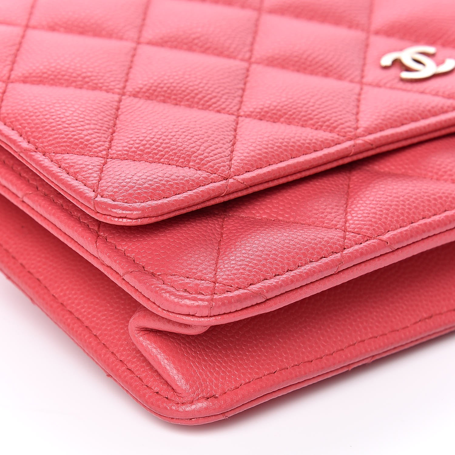 Chanel Caviar Quilted Wallet on Chain WOC Coral 9 of 11