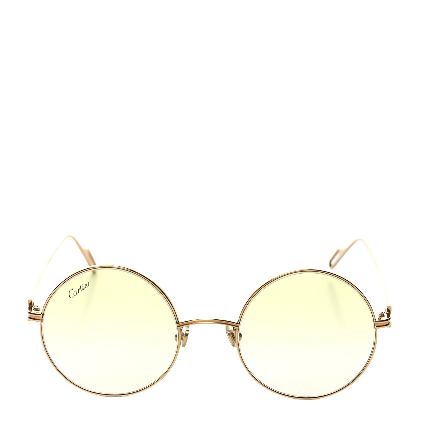 Premiere De Cartier Round Sunglasses Yellow Gold