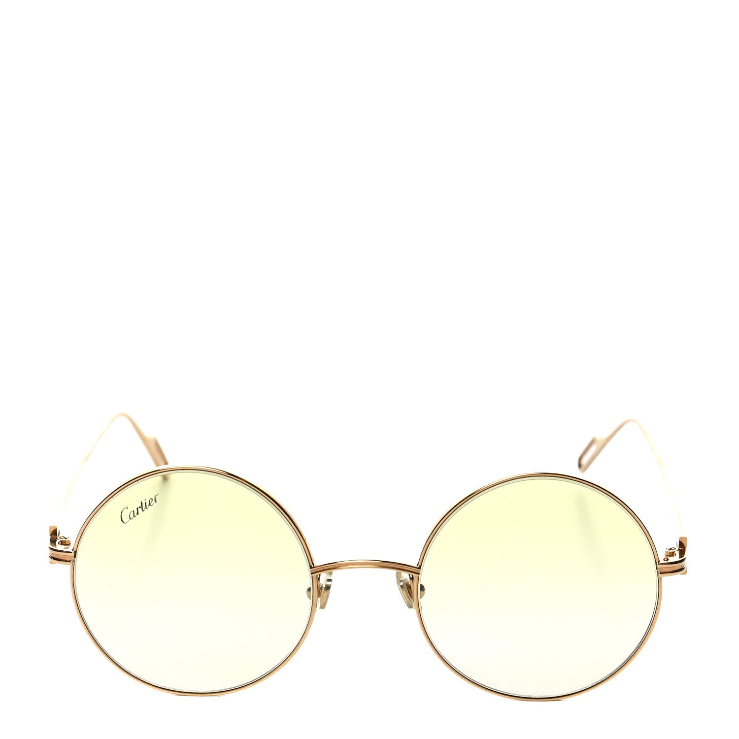 Cartier Premiere De Cartier Round Sunglasses Yellow Gold 2 of 8