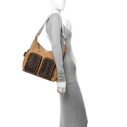 Louis Vuitton Grained Cowhide Monogram Hobo Cargo Beige 2 of 9