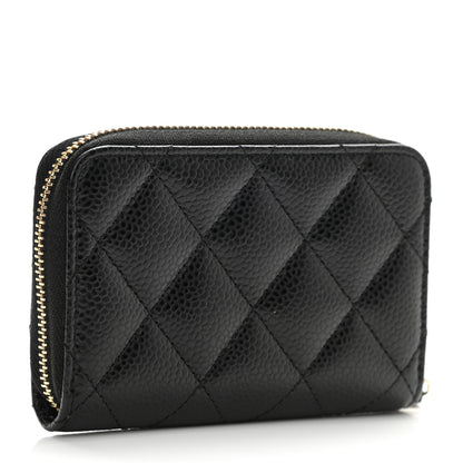 Chanel Caviar Quilted Zip Coin Purse Black 6 of 14