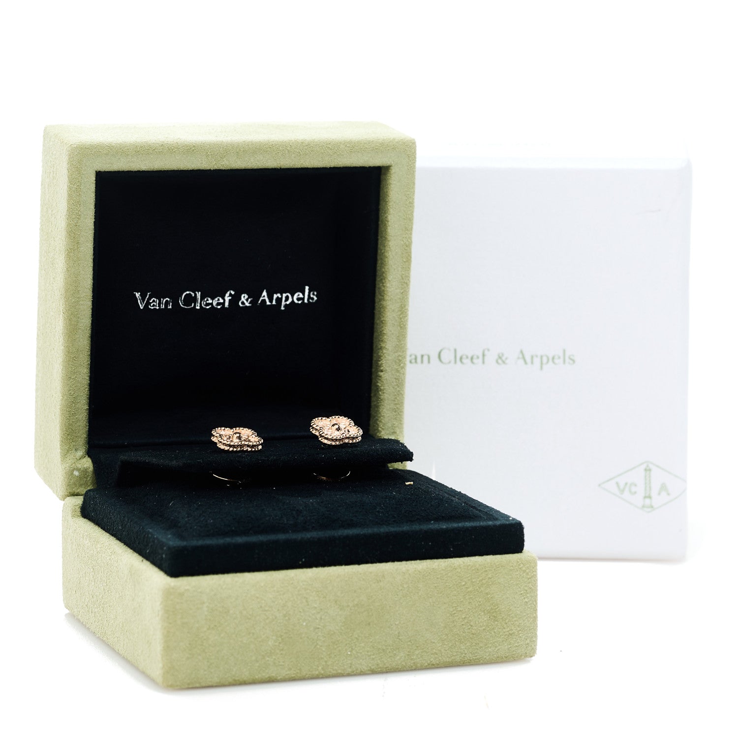 Van Cleef & Arpels 18K Rose Gold Sweet Alhambra Earrings 5 of 5