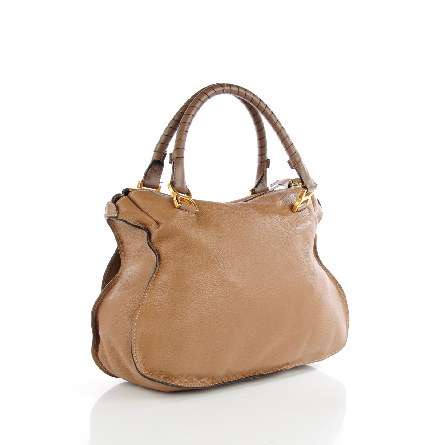 Calfskin Large Marcie Satchel Nut