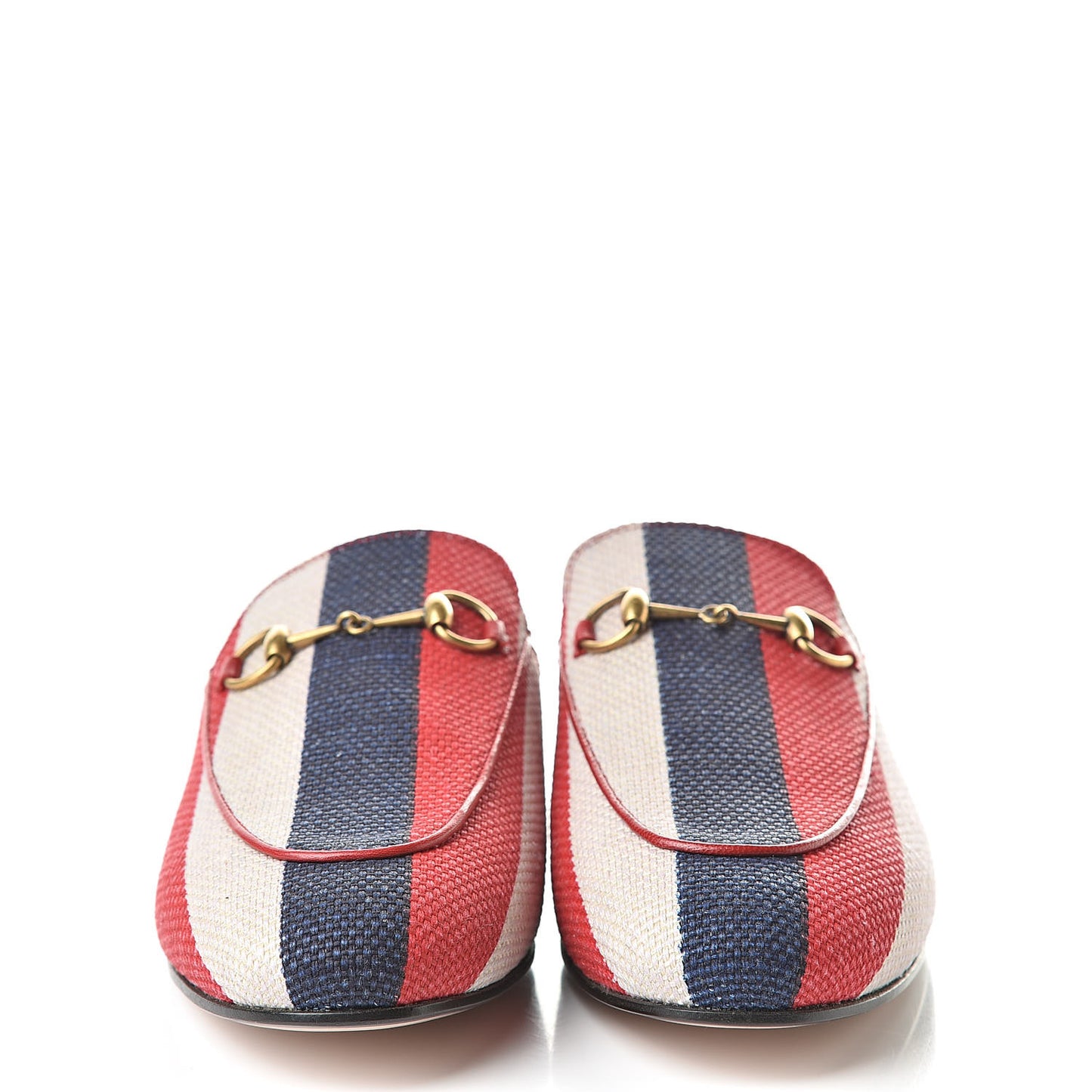 Canvas Sylvie Stripe Womens Princetown Slippers 38.5 Mystic White Hibiscus Red Maritime
