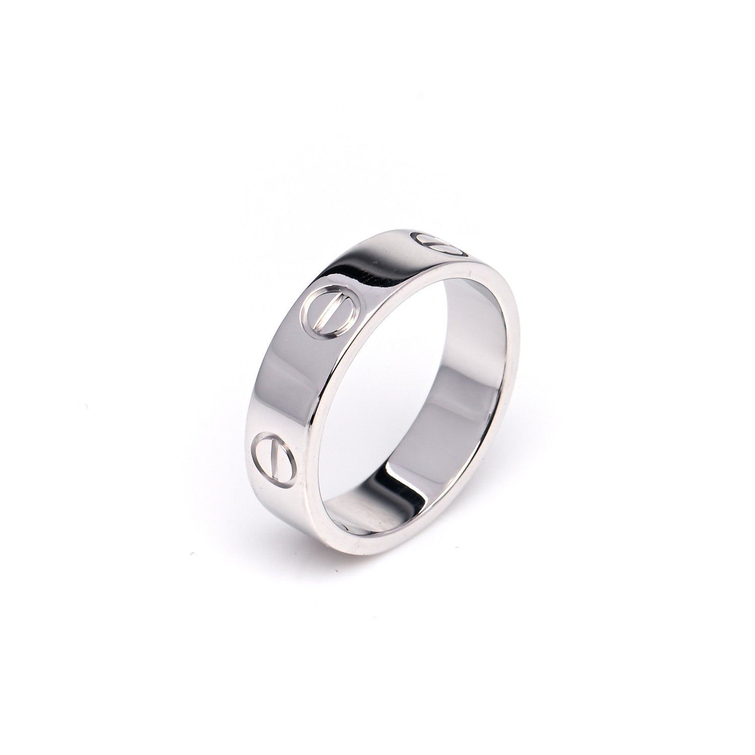 Cartier 18K White Gold 5.5mm LOVE Ring 56 7.5 5 of 5