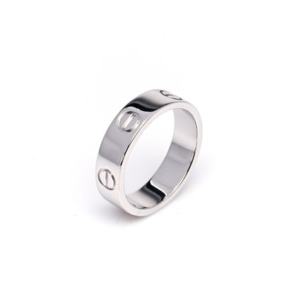 Cartier 18K White Gold 5.5mm LOVE Ring 56 7.5 5 of 5