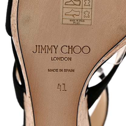 Jimmy Choo Suede Cork Neyo 120 Wedge Sandals 41 Black 7 of 7