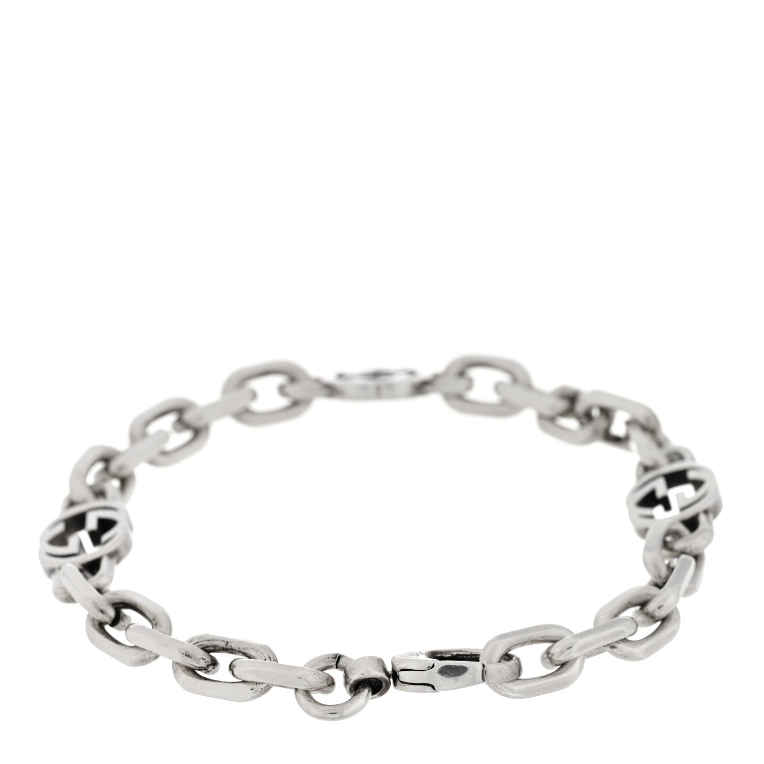 Gucci Sterling Silver Narrow Interlocking G Link Bracelet 2 of 3
